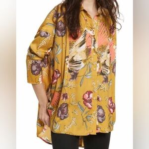 Free People Silky Nights Button Top
